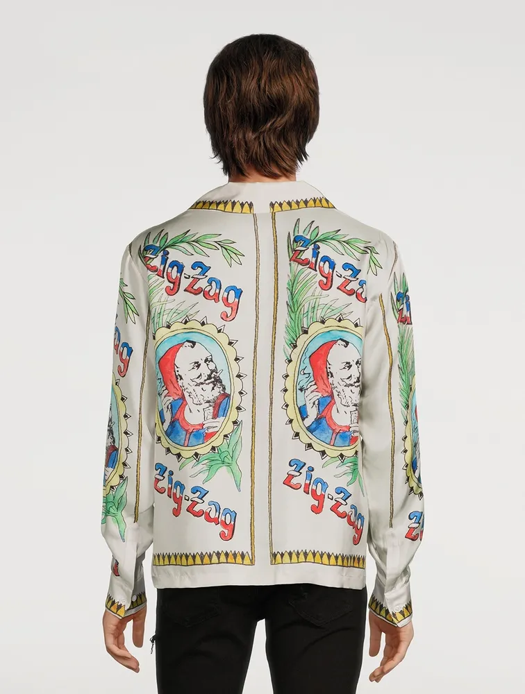 AMIRI Zig Zag x Silk Long-Sleeve Shirt | Square One