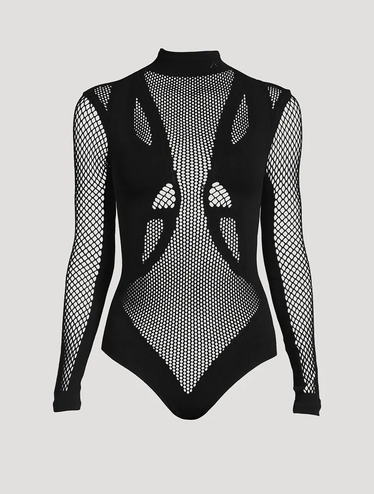 THE ATTICO Mesh Bodysuit Square One