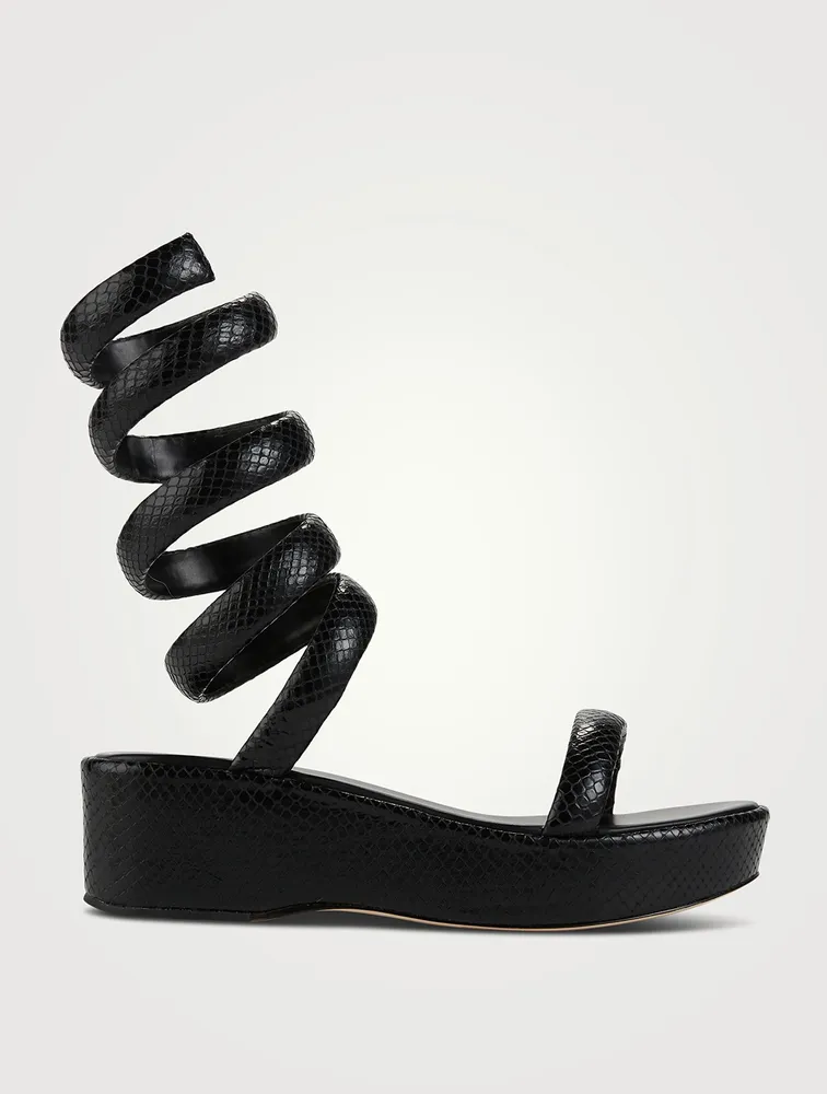 Platform snakeskin store sandals