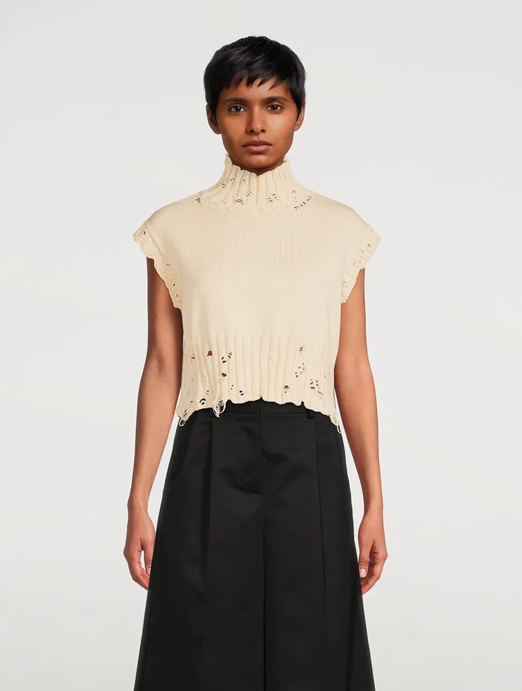 MARNI Distressed Turtleneck Sweater Vest | Yorkdale Mall