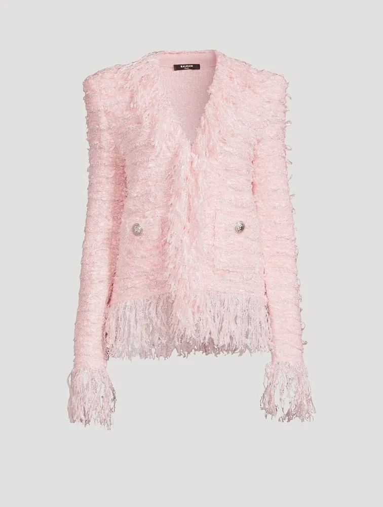 BALMAIN Tweed Fringe Jacket | Square One