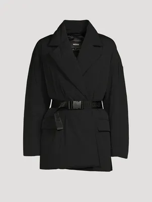 Zara WATER AND WIND PROTECTION HOODED BELTED DOWN JACKET