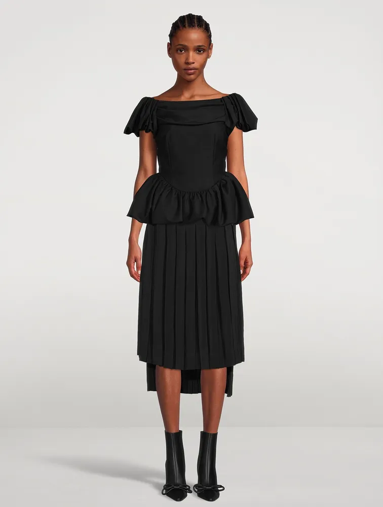 SIMONE ROCHA Pleated Apron Midi Skirt | Yorkdale Mall