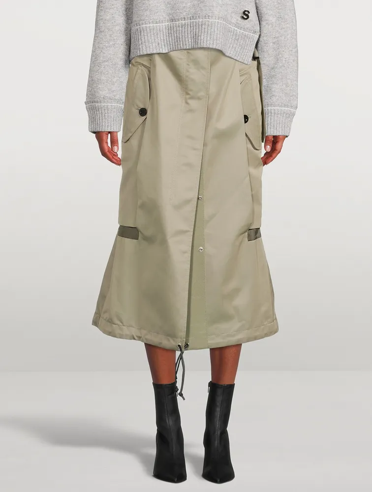 SACAI Cotton Gabardine Mix Skirt | Square One