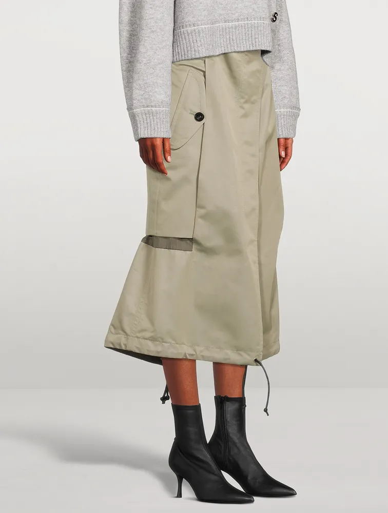 sacai Cotton Gabardine Mix Skirt-