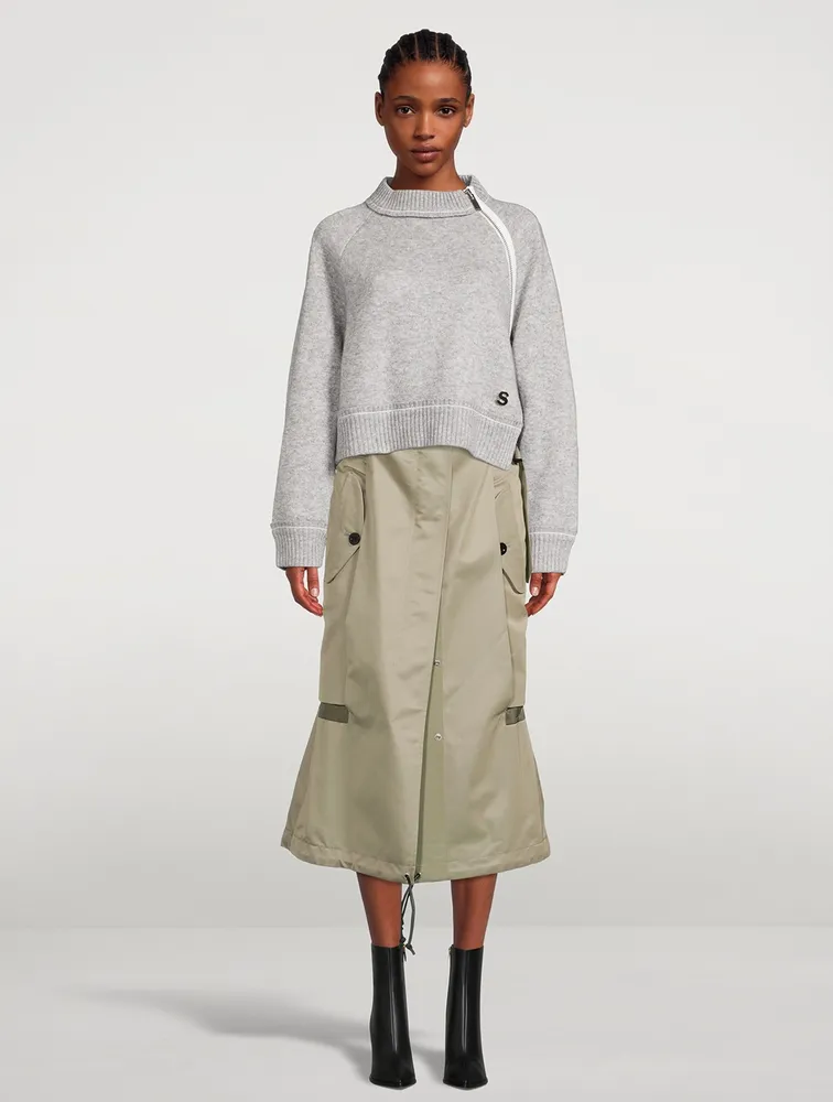 SACAI Cotton Gabardine Mix Skirt | Yorkdale Mall