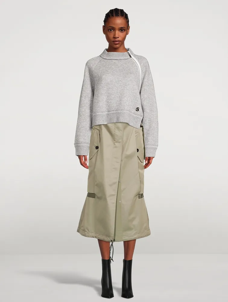 SACAI Cotton Gabardine Mix Skirt | Square One