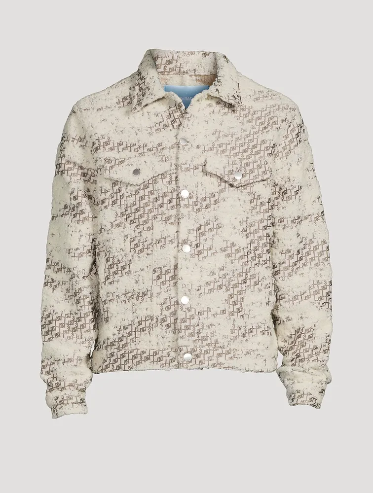 Holt Renfrew Wool-Blend Cloudy Monogram Trucker Jacket | Square One