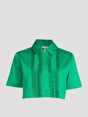 【2plan】Jade crop check shirt The Boxy Crop Shirt | Banana Republic