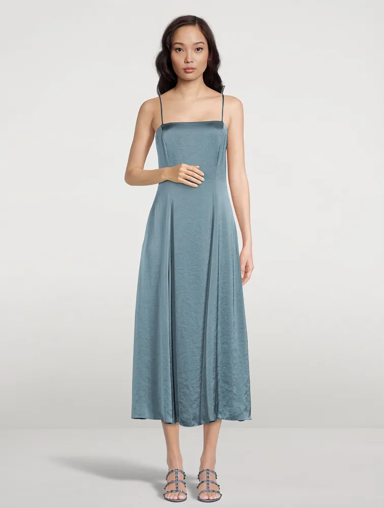 THEORY Crushed Satin Midi Dress | Square One