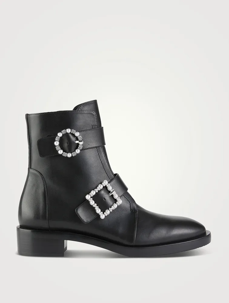 Pearl studded ankle on sale boots