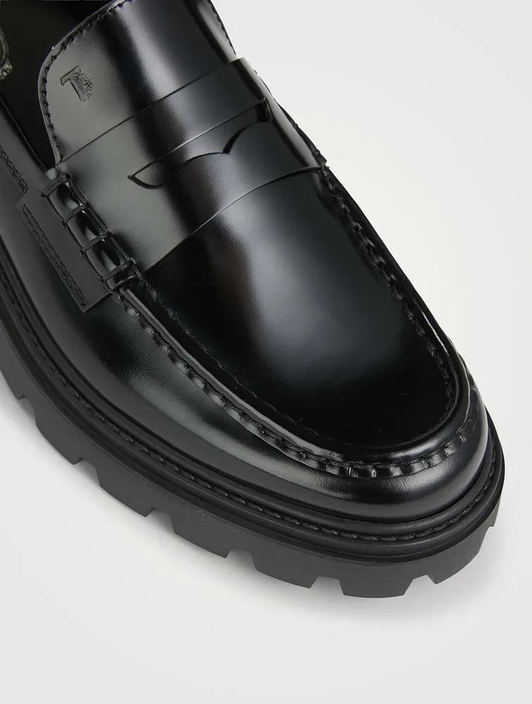 TOD'S　HEELED LOAFERS メタル 36/23cm TODS Leather Heeled Loafers | Yorkdale Mall