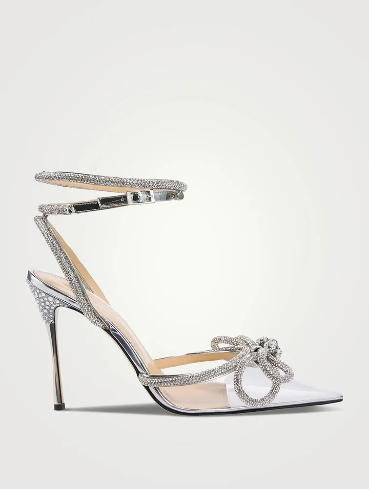 MACH & MACH Double Bow Crystal PVC Sandals | Square One