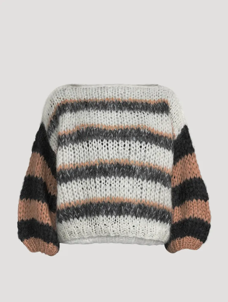 MAIAMI Big Mohair-Blend Sweater In Multicolour Stripe | Square One