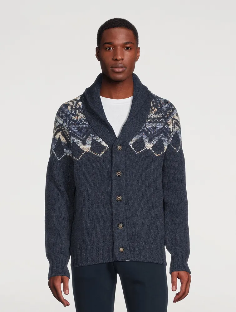 Holt Renfrew Wool And Alpaca Cowichan Jacquard Cardigan | Yorkdale