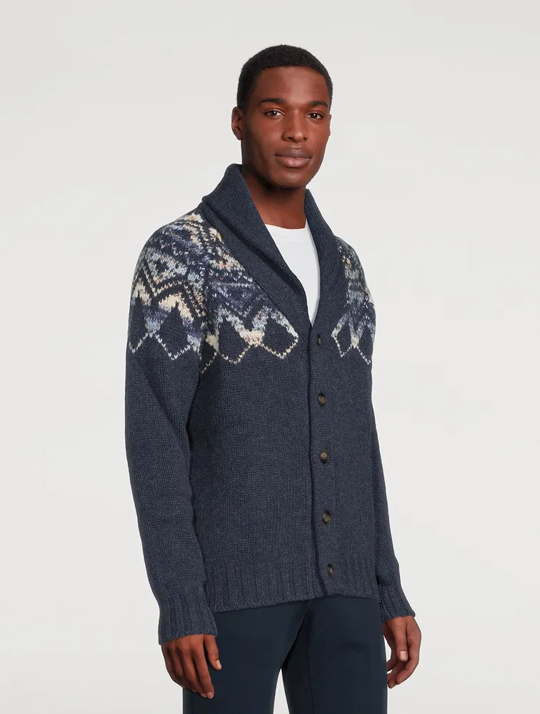 Holt Renfrew Wool And Alpaca Cowichan Jacquard Cardigan | Yorkdale