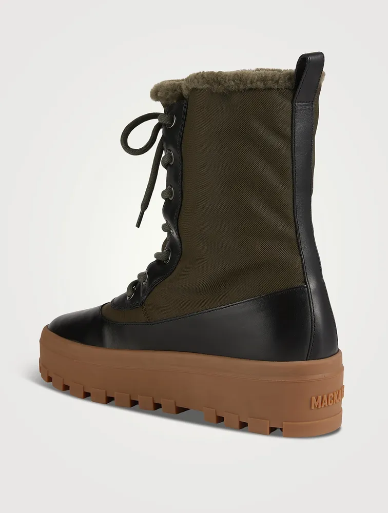 Shearling lined combat on sale boots