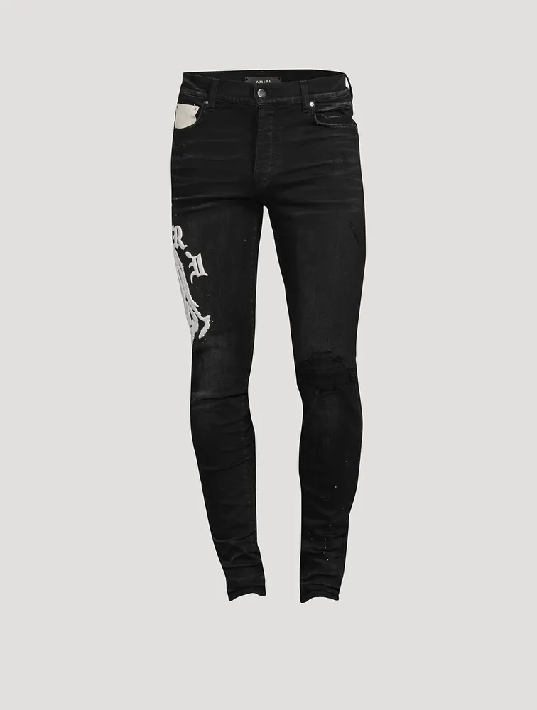 AMIRI Wes Lang Skinny Jeans With Reaper Logo | Square One