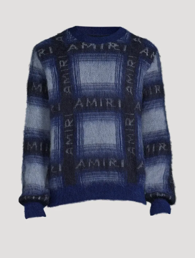 AMIRI Brushed Mohair Plaid Sweater | Square One