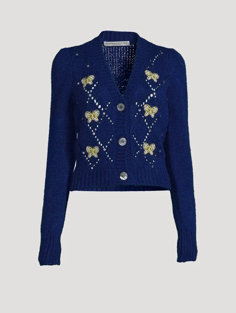 ALESSANDRA RICH Embellished Cardigan | Yorkdale Mall