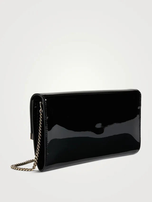 Navy patent leather hot sale clutch bag