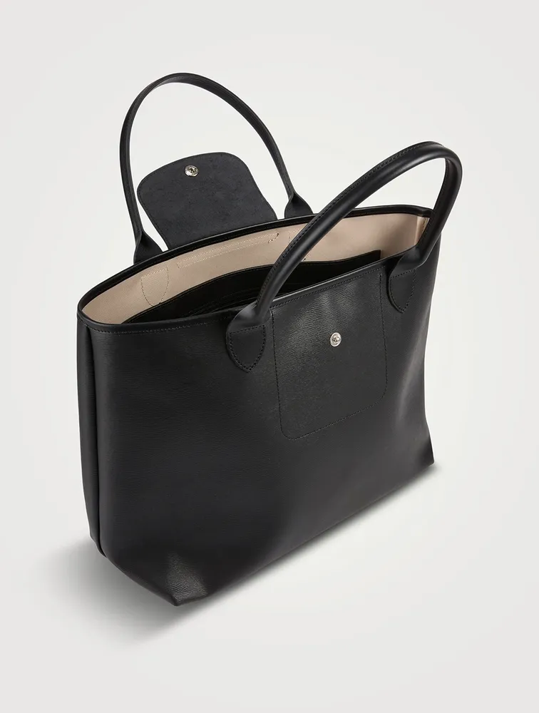Longchamp LE PLIAGE CITY ブラックレザートートバッグ s-l400.jpg