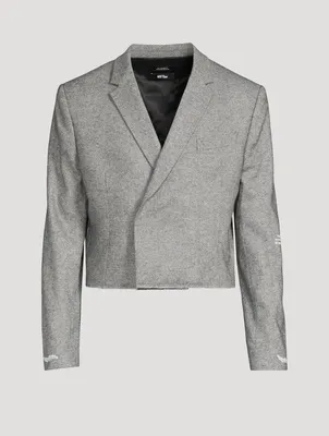 Zara WOOL BLEND CROPPED FIT BLAZER | Yorkdale Mall