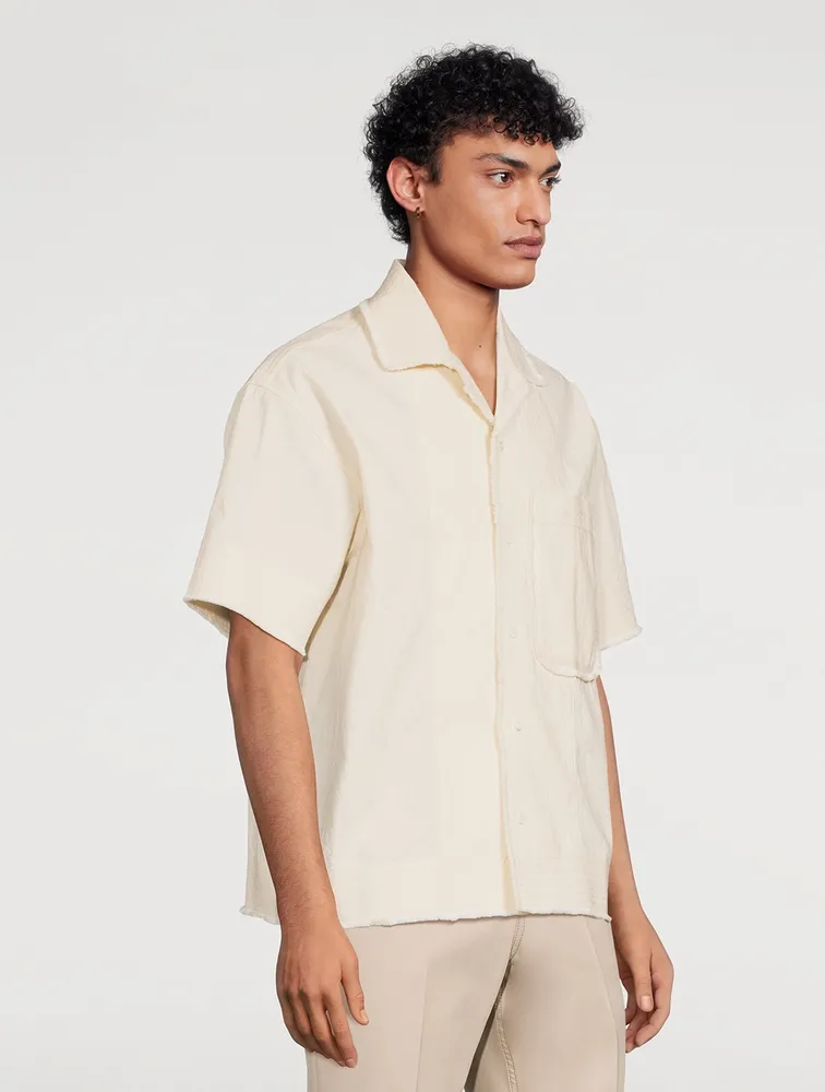 JACQUEMUS La Chemise Artichaut Cotton Frayed Shirt | Yorkdale Mall