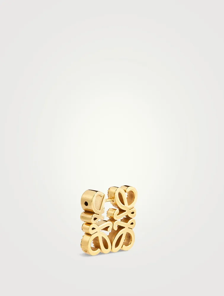 LOEWE Pav Anagram Earrings With Crystal Square One