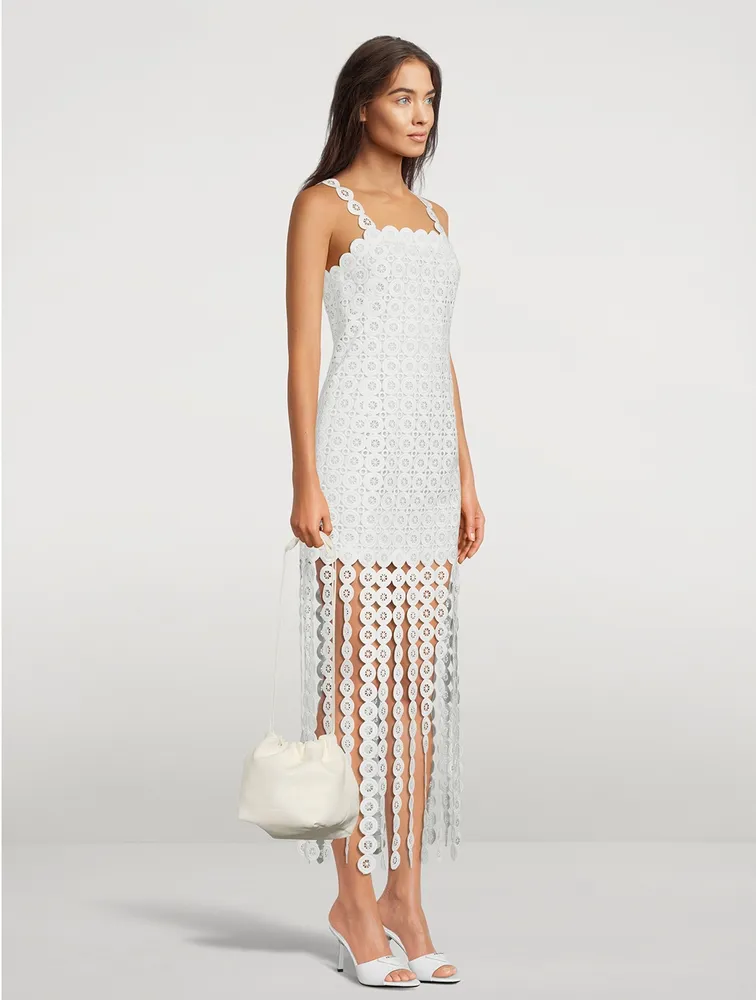 Lace fringe outlet dress