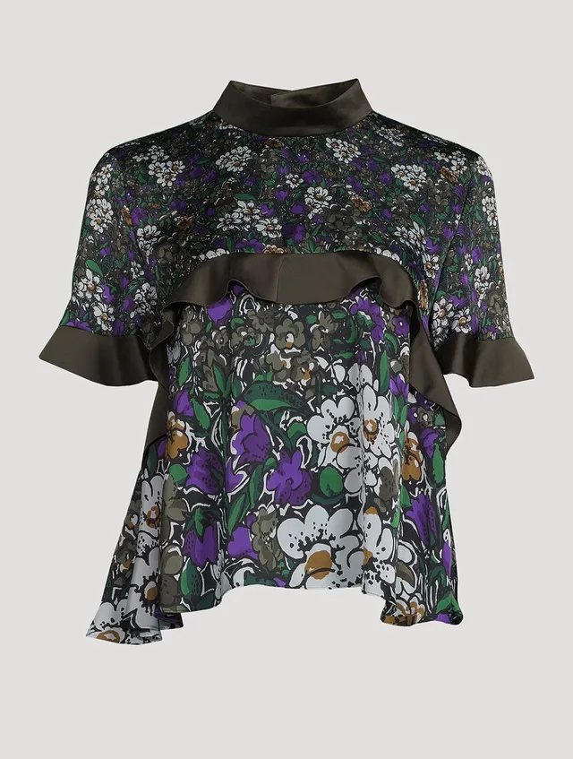 ZIMMERMANN Laurel Frill Blouse In Floral Print | Yorkdale Mall