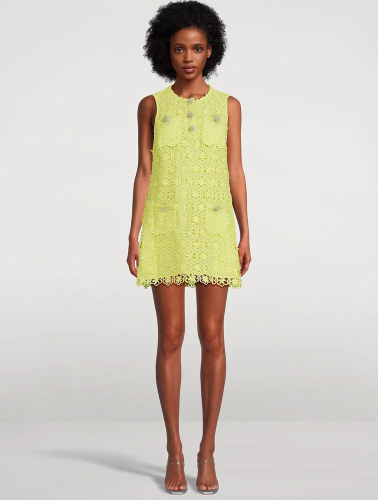 Yellow lace best sale shift dress