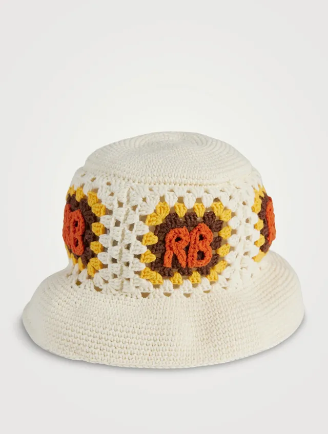 RUSLAN BAGINSKIY Monogram-Embellished Crochet Bucket Hat