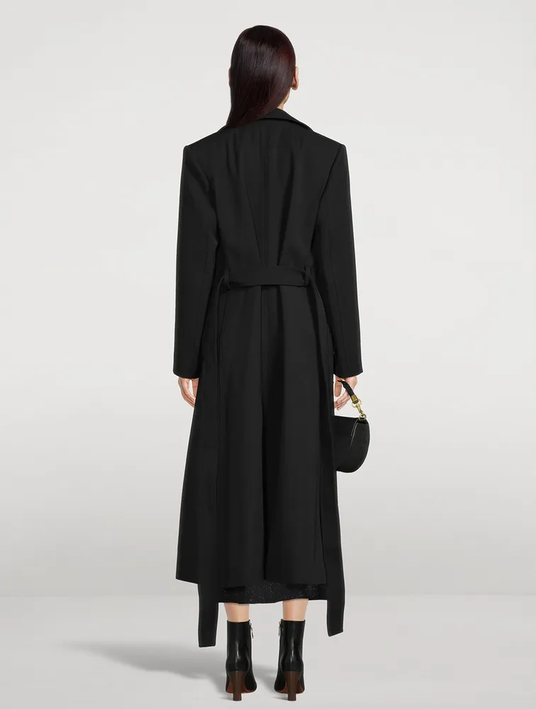 CHLOÉ Belted Wool Gabardine Trench Coat | Square One