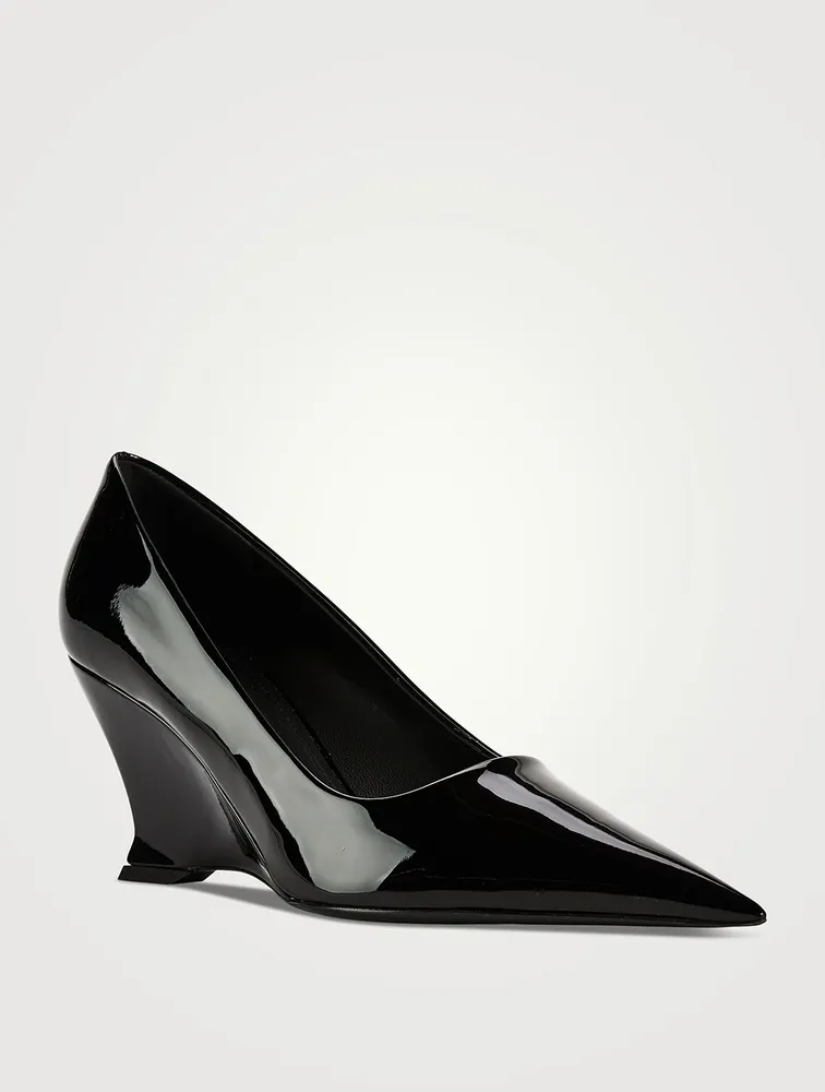 Patent leather hot sale wedge pumps