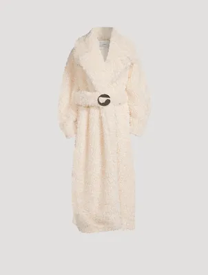 andwang アンドワン♥white mix fake fur coat andwang White mix fake fur coat 【long】