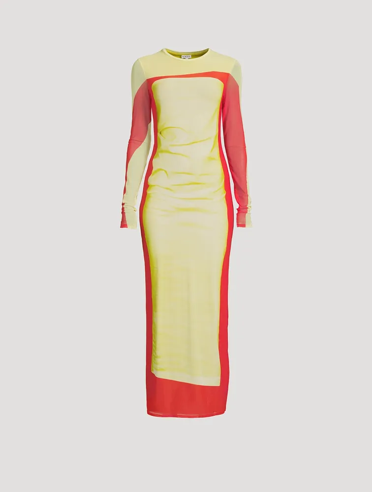 LOEWE Trompe L'œil Mesh Maxi Dress Yorkdale Mall