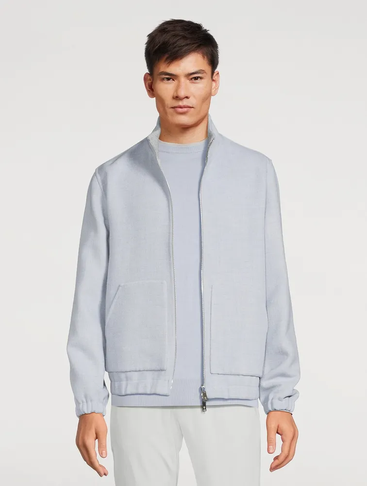 ELEVENTY Wool Reversible Bomber Jacket | Square One