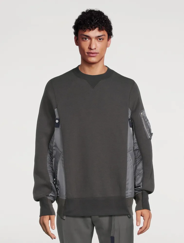 SACAI Sponge Sweat x Nylon Twill Sweatshirt | Yorkdale Mall