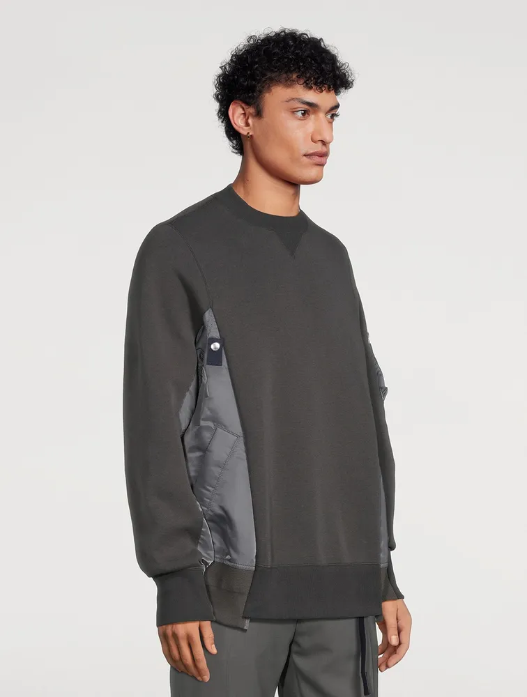 SACAI Sponge Sweat x Nylon Twill Sweatshirt | Yorkdale Mall