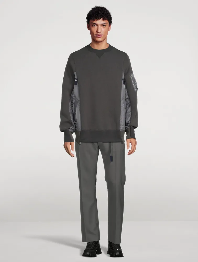 SACAI Sponge Sweat x Nylon Twill Sweatshirt | Yorkdale Mall