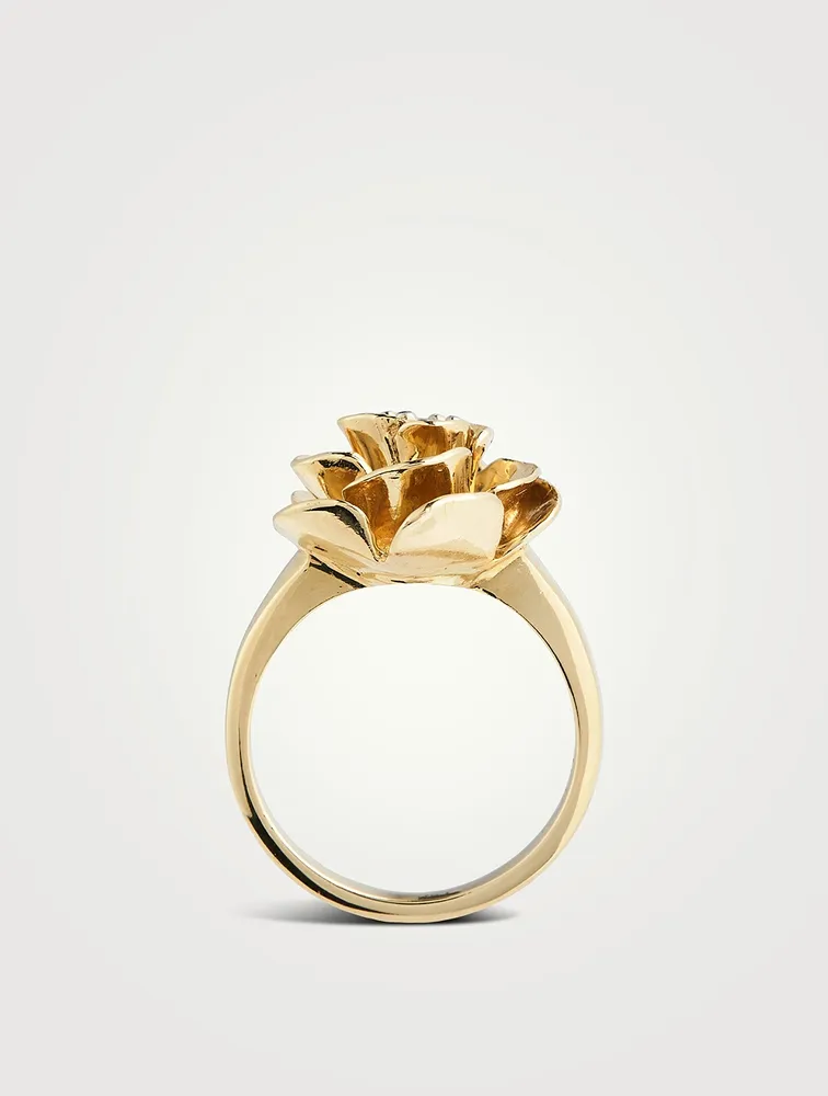 Lotus flower hot sale gold ring