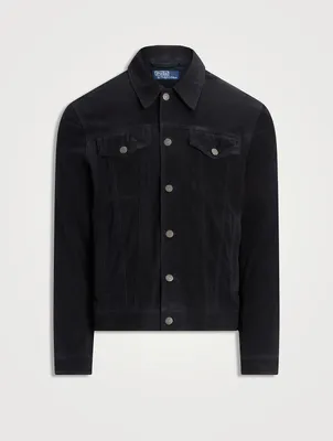 Club monaco suede trucker jacket best sale