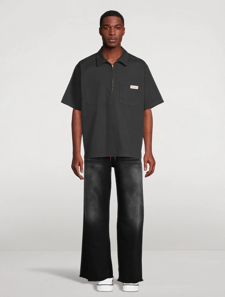 MARNI Half-Zip Short-Sleeve Shirt | Square One