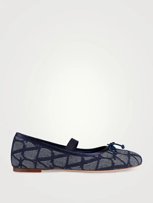 フラットシューズ VALENTINO ICONOGRAPHE BALLET FLATS Valentino Garavani Toile Iconographe Ballerina Shoes | Black