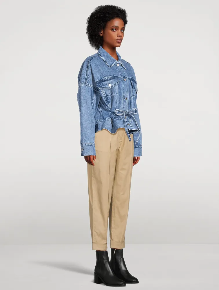 Belted deals denim jacket