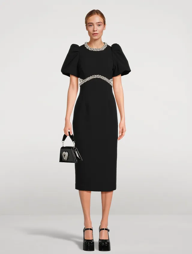ワンピース REBECCA VALLANCE Women Mid Skirts 24041440 BLACK REBECCA VALLANCE Eva Embellished Cut-Out Midi Dress | Square One