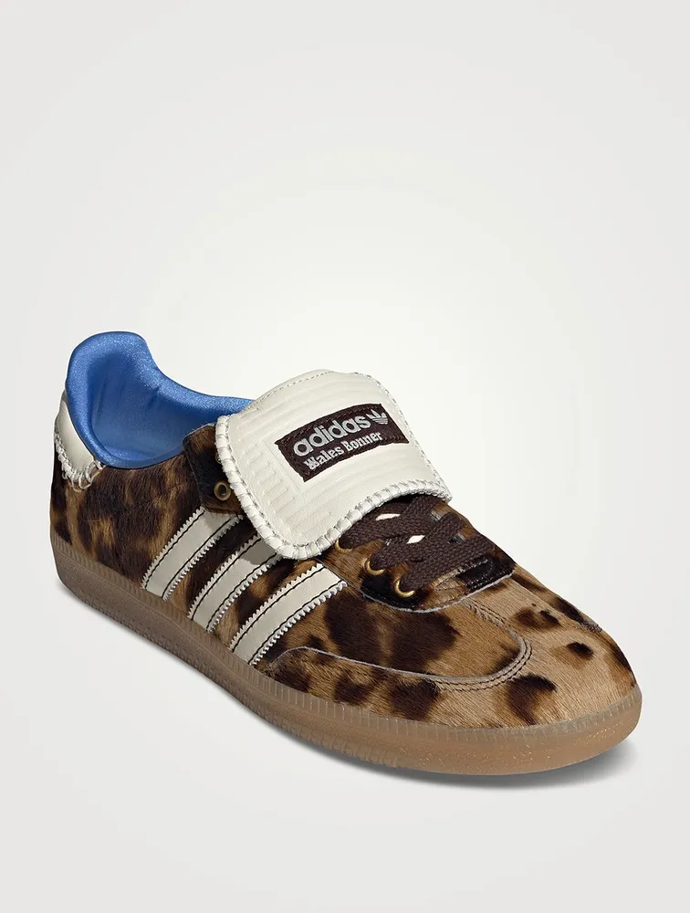 Adidas x Wales Bonner Samba Pony Hair Sneakers Leopard Print