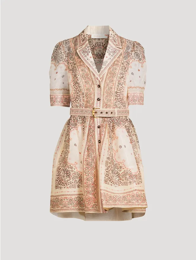 ZIMMERMANN Matchmaker Belted Shirt Dress Bandana Print