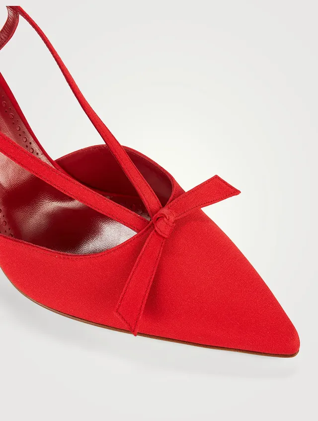 MANOLO BLAHNIK Corintia Crepe de Chine Slingback Pumps